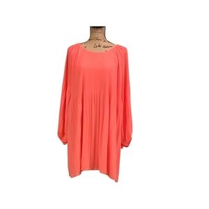 Very J Cold Shoulder Peach Chiffon Dress